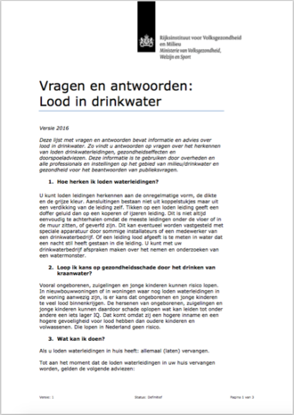 Veelgestelde vragen over lood in drinkwater